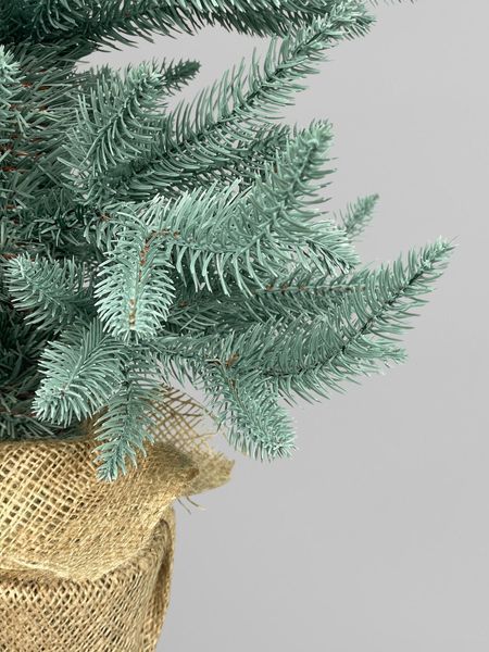 Штучна ялинка лита Classic в горщику з мішковиною, блакитний, 70 см Н01012 фото