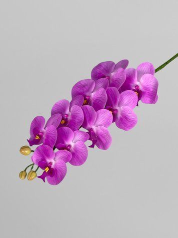 Искусственная орхидея Фаленопсис 9 соцветий, сиреневый, 95 см К01071 фото