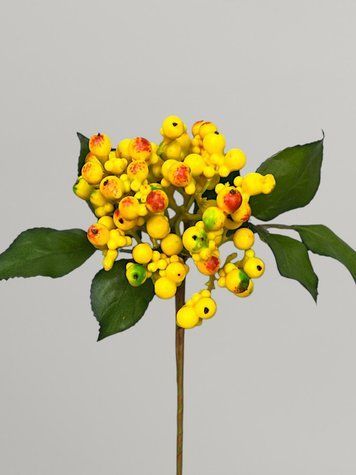 Штучні ягоди для флористики, жовтий, 30 см Р07049 фото