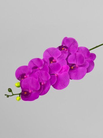 Искусственная латексная орхидея Фаленопсис 9 соцветий, фуксия, 95 см К01056 фото